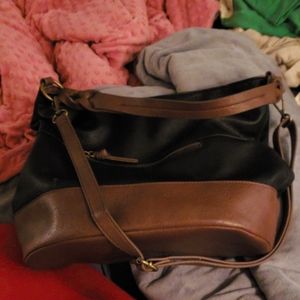 Black and brown leather purse